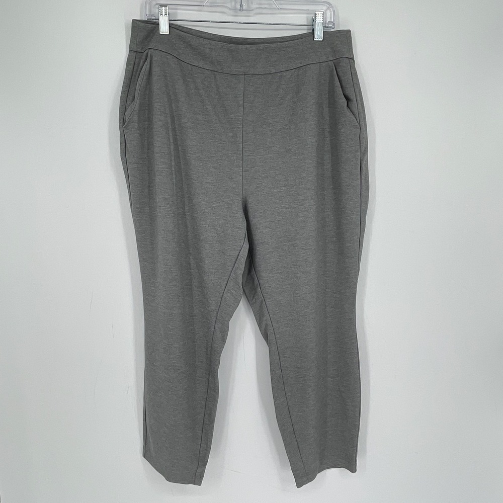 Lane Bryant Women's Gray Pull On Stretch Ankle Trouser Dress Pants Size 14-16